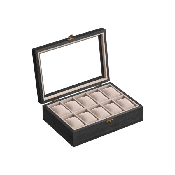 Laikrodžių dėžutė 20,5x29x8,5cm., juodos/smėlio spalvos