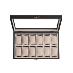 Laikrodžių dėžutė 21x35x8,5cm., juodos/smėlio spalvos