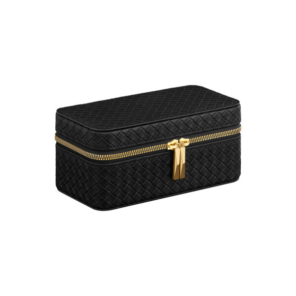 Laikrodžių dėžutė 10x20x9cm., juodos/auksinės spalvos