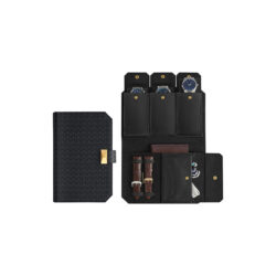 Laikrodžių dėžutė 22x14,5x4,5cm., juodos/auksinės spalvos