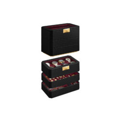 Papuošalų dėžutė 16,3x27,3x20,5cm., juodos/auksinės/raudonos spalvos