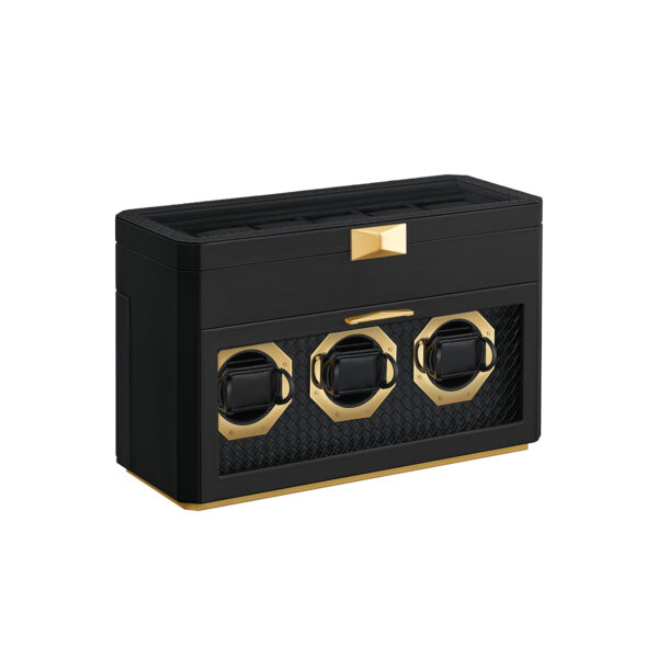 Laikrodžių dėžutė 16,2x40x25,3cm., juodos/auksinės spalvos