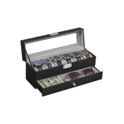 Papuošalų dėžutė 10x32,5x13,5cm., juodos/pilkos spalvos