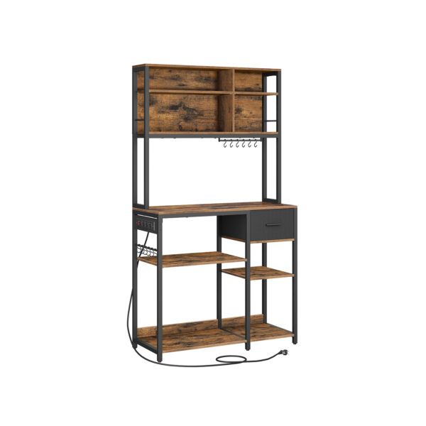 Virtuvės lentyna 40x100x180,4cm., juodos/rudos spalvos