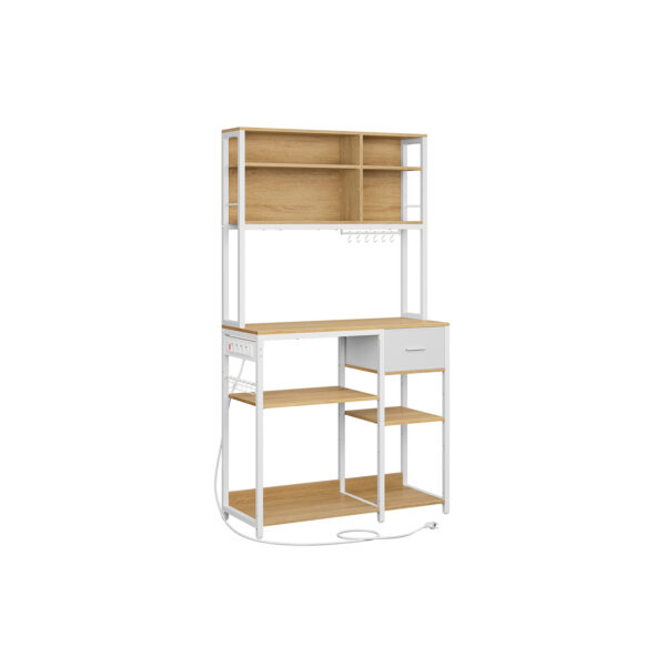 Virtuvės lentyna 40x100x180,4cm., baltos/šviesiai rudos spalvos