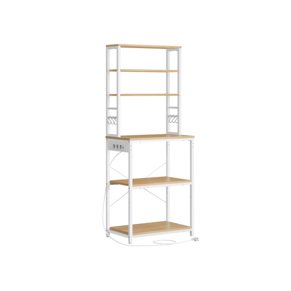 Virtuvės lentyna 40x60x167cm., baltos/šviesiai rudos spalvos