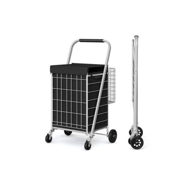 Pikrinių vežimėlis 57,1x63,3x100,6cm., juodos/sidabrinės spalvos