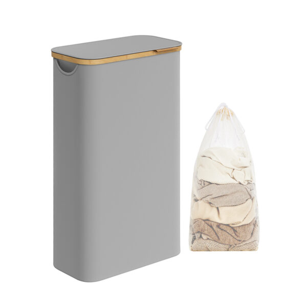 Skalbinių krepšys 22,5x42x70,5cm., pilkos spalvos