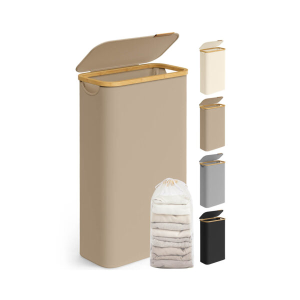 Skalbinių krepšys 22,5x42x70,5cm., kreminės spalvos