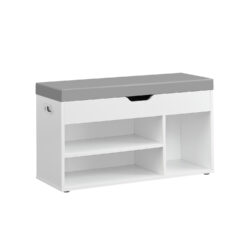 Prieškambario suoliukas 30x80x44cm., baltos/pilkos spalvos