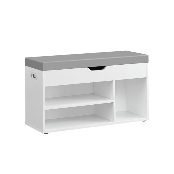 Prieškambario suoliukas 30x80x44cm., baltos/pilkos spalvos