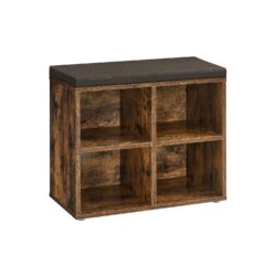 Prieškambario suoliukas 30,5x59,6x48cm., juodos/rudos spalvos