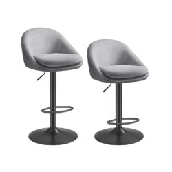 Baro kėdžių komplektas 52,5x50x108,5cm., pilkos/juodos spalvos