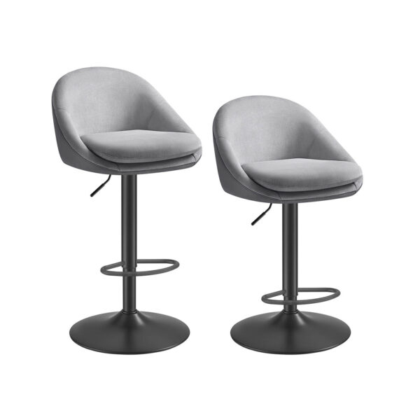 Baro kėdžių komplektas 52,5x50x108,5cm., pilkos/juodos spalvos