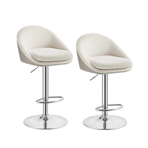 Baro kėdžių komplektas 52,5x50x108,5cm., baltos/sidabrinės spalvos