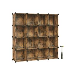 Rinkinys iš 12 batų dėžių 30x30x30cm., rudos spalvos 