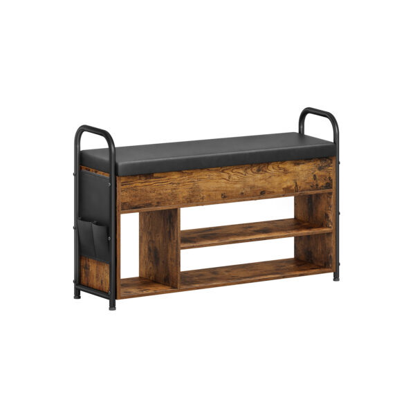 Prieškambario suoliukas 30x100,6x62,5cm., juodos/rudos spalvos