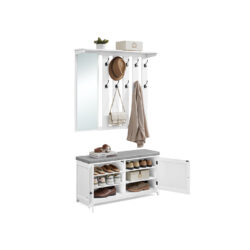 Prieškambario komplektas, baltos/pilkos spalvos