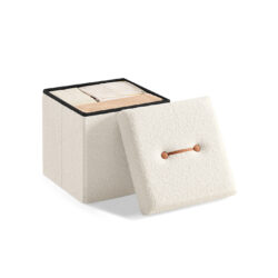 Prieškambario suoliukas 38x38x38cm., baltos/juodos spalvos