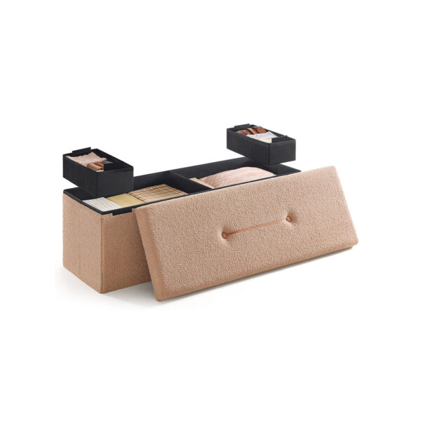 Prieškambario suoliukas 38x110x38cm., kreminės/juodos spalvos