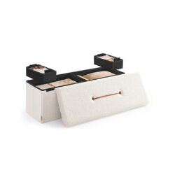 Prieškambario suoliukas 38x110x38cm., baltos/juodos spalvos