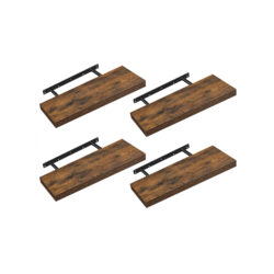Rinkinys iš 4 lentynų 20x60x3,8cm., juodos/rudos spalvos