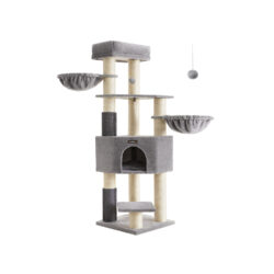 Kačių draskyklė 50x50x160cm., pilkos/smėlio spalvos