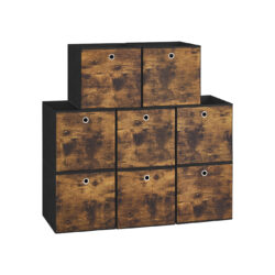 Rinkinys iš 8 daiktadėžių 33x33x33cm., juodos/rudos spalvos