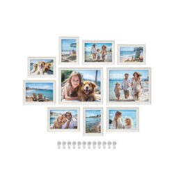 Rinkinys iš 10 nuotraukų rėmelių, baltos spalvos