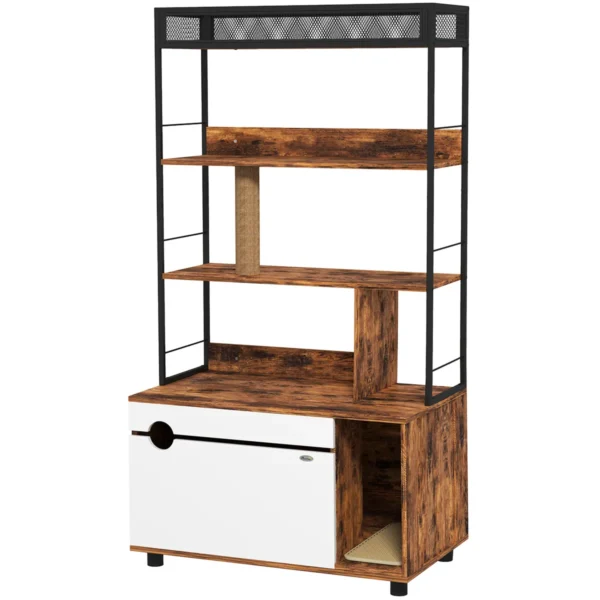 Kačių tualetas spintelė PawHut 80x48x152cm., įvairių spalvų