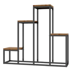 Gėlių stovas Outsunny 80x20x74cm., juodos/rudos spalvos