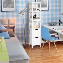 Vonios spintelė 30,5x30,5x145cm., baltos spalvos