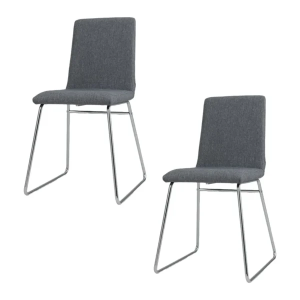 13359.webp Rinkinys iš 2 valgomojo kėdžių 52x47x88cm., pilkos/sidabrinės spalvos