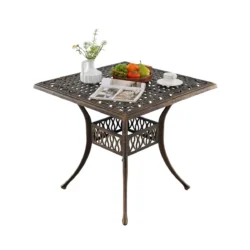 Lauko stalas 80x80x75cm., bronzinės spalvos