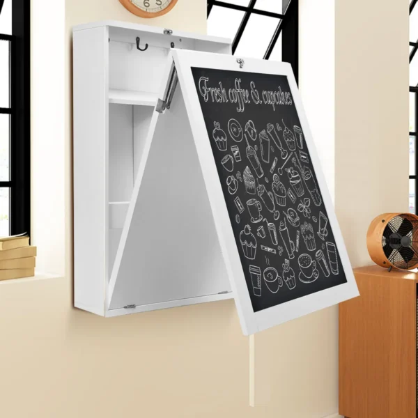 Sieninis rašomasis stalas 60,1x85,4x145,5cm., baltos/juodos spalvos