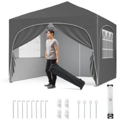 Pavėsinė 300x300x286cm., pilkos spalvos