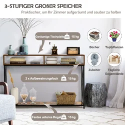 Konsolė 120x23x79cm., rudos/juodos spalvos