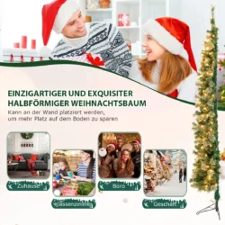 Dirbtinė LED eglė 60x210cm., žalios/baltos spalvos