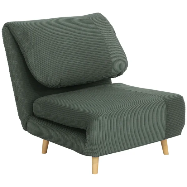 274499198f03c6568.webp Fotelis-lova Homcom 82x89x83cm., tamsiai žalios/šviesiai rudos spalvos