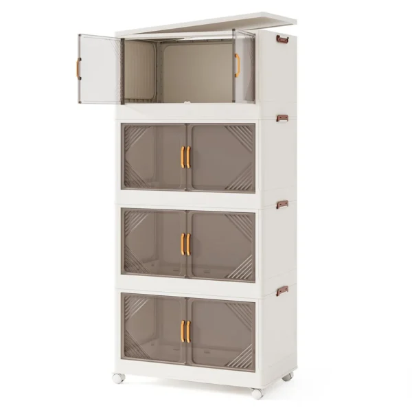 284laufbewahrungsboxenmitdeckelstapelbareaufbewahrungsbehltermitrollentren_image_2.webp Knygų spintelė 65x39x142cm., baltos/rudos spalvos