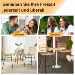 Rinkinys iš 2 baro kėdžių 56x49x104cm., šviesiai rudos/juodos spalvos