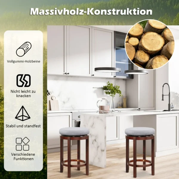 Rinkinys iš 2 baro kėdžių 42x42x66cm., rudos/pilkos spalvos