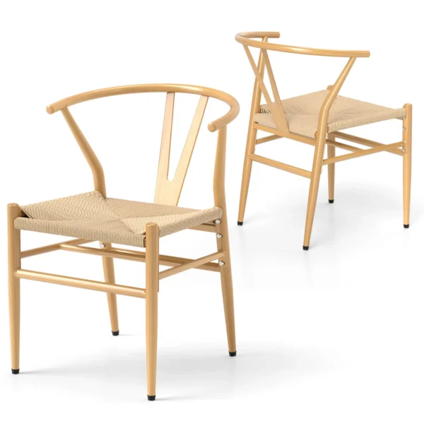 Rinkinys iš 2 valgomojo kėdžių 54x59x73cm., šviesiai rudos spalvos