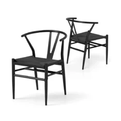 Rinkinys iš 2 valgomojo kėdžių 54x59x73cm., juodos spalvos