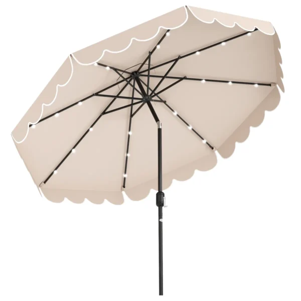 Lauko skėtis 300x253cm., smėlio/juodos spalvos