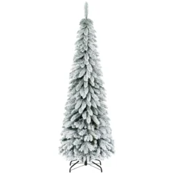 Kalėdinė eglutė Homcom 74cmx74cmx180cm., baltos,žalios spalvos