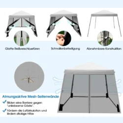 Pavėsinė 300x300x255cm., pilkos spalvos