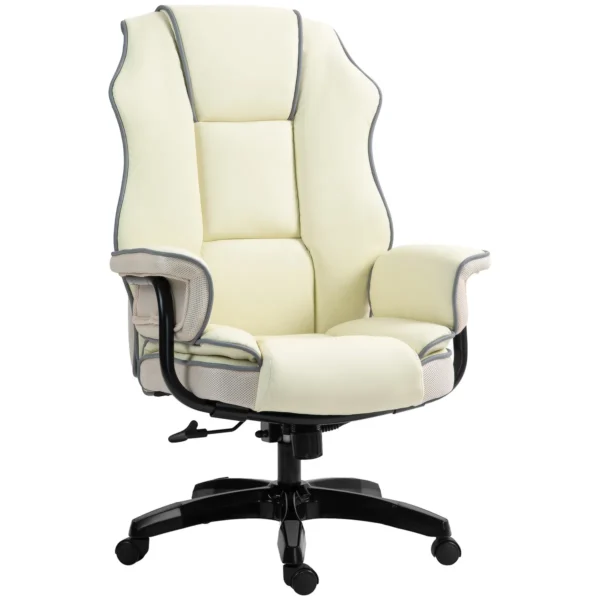 Biuro kėdė Homcom 76x80x124cm., kreminės/juodos spalvos