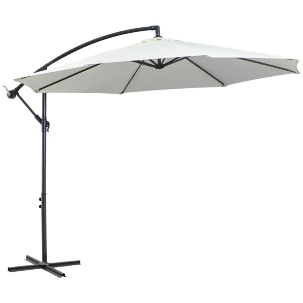 Lauko skėtis Outsunny 295x295x245cm., kreminės/juodos spalvos