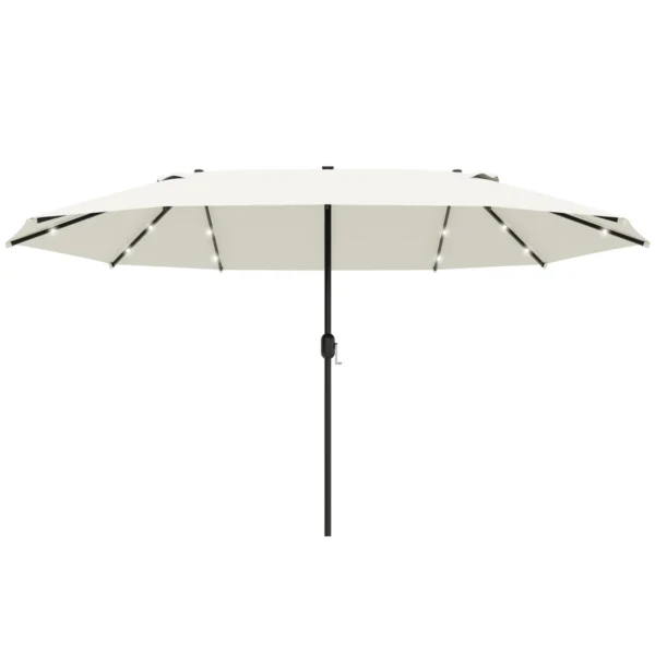 Lauko skėtis Outsunny 256x440x240cm., kreminės/juodos spalvos